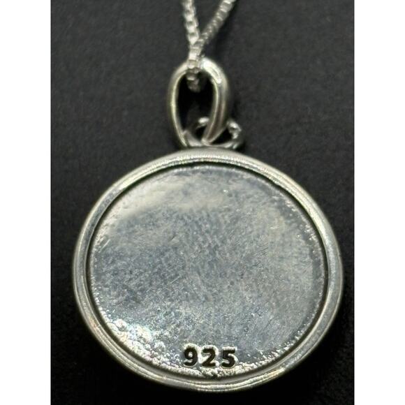 New Condition 18" Sterling Silver Turquoise Dog Cat Paw Pendant Necklace - Picture 10 of 11